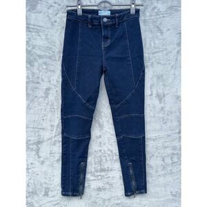 Austin Landing Denim Jeans Womens Sz 3 Jrs Dark Wash Skinny Moto Biker Zip Ankle